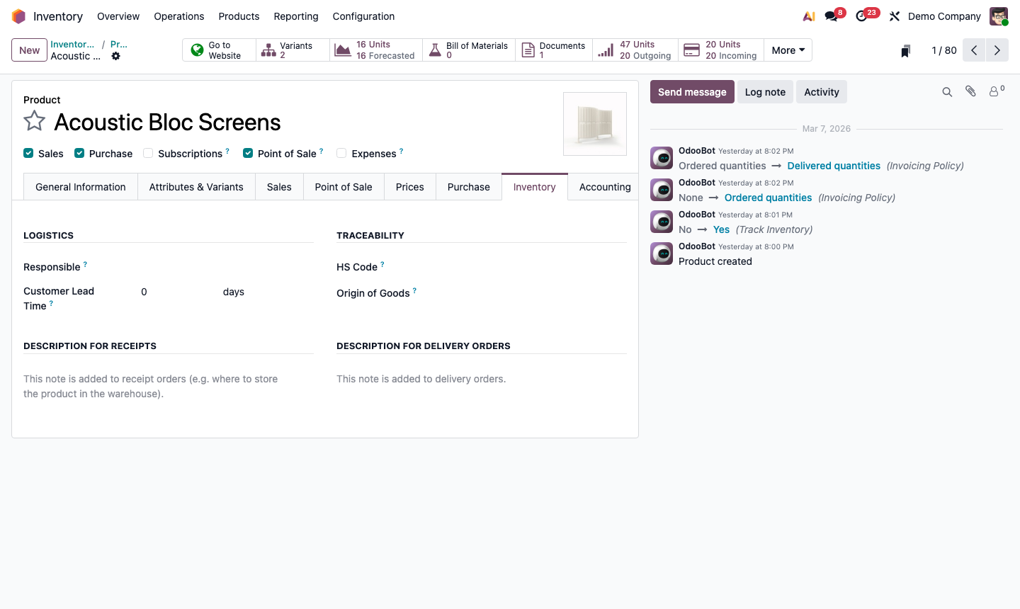 Step 4: Product on-hand stock breakdown by location and lot number