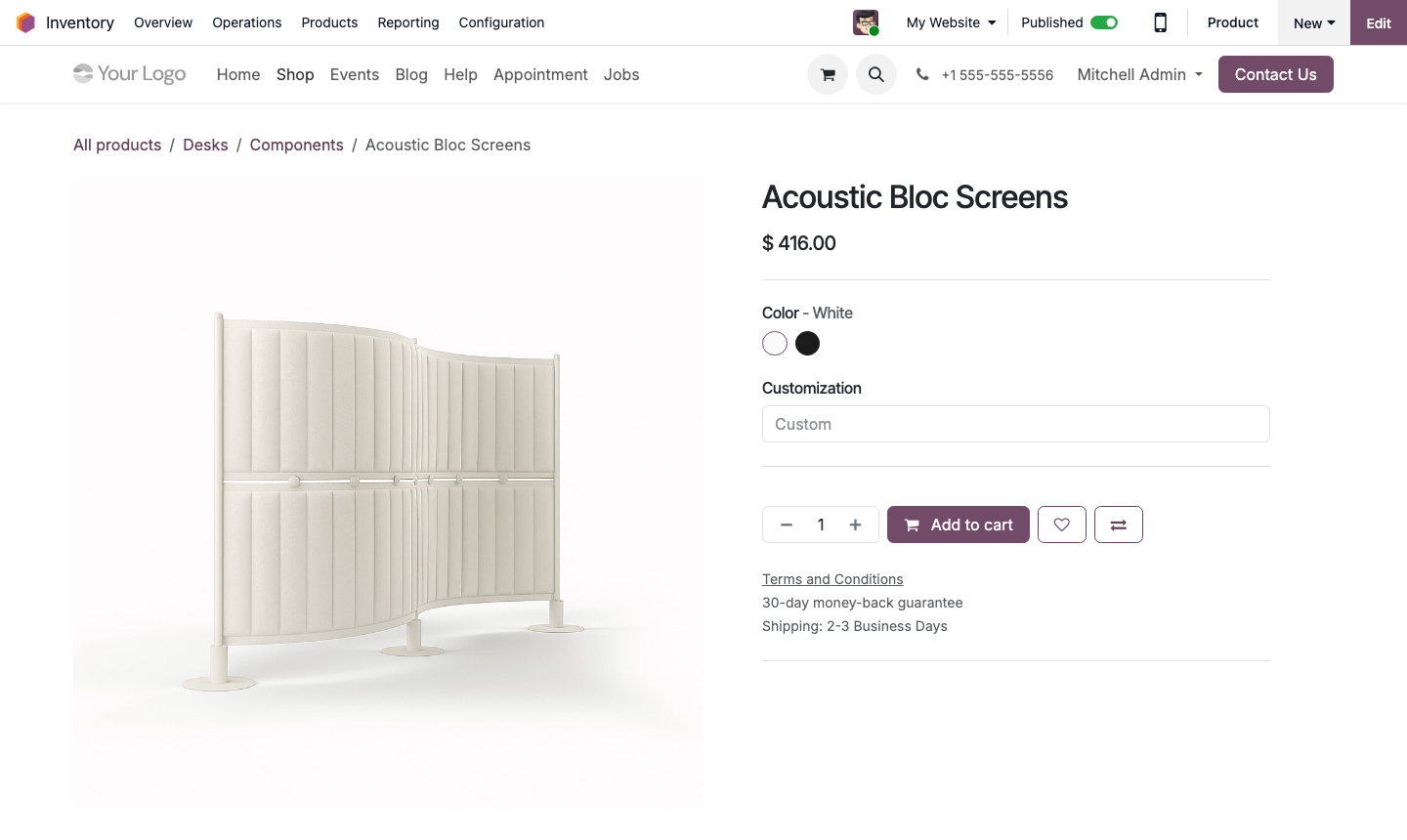 Step 5: Incoming receipt form with Demand and Done columns ready for validation