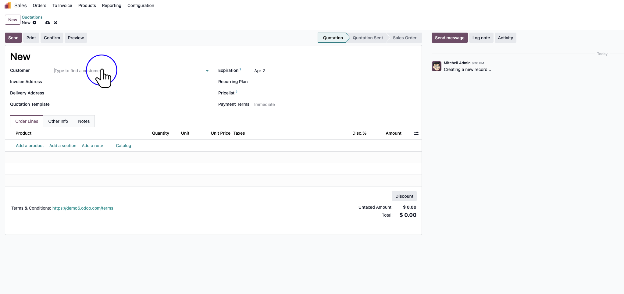 Step 3: Click "Customer" Drop-Down